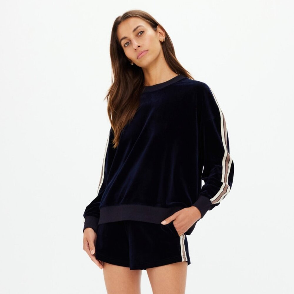 The Upside MONACO LISEL CREW NECK SWEATER, navy, size M NWT